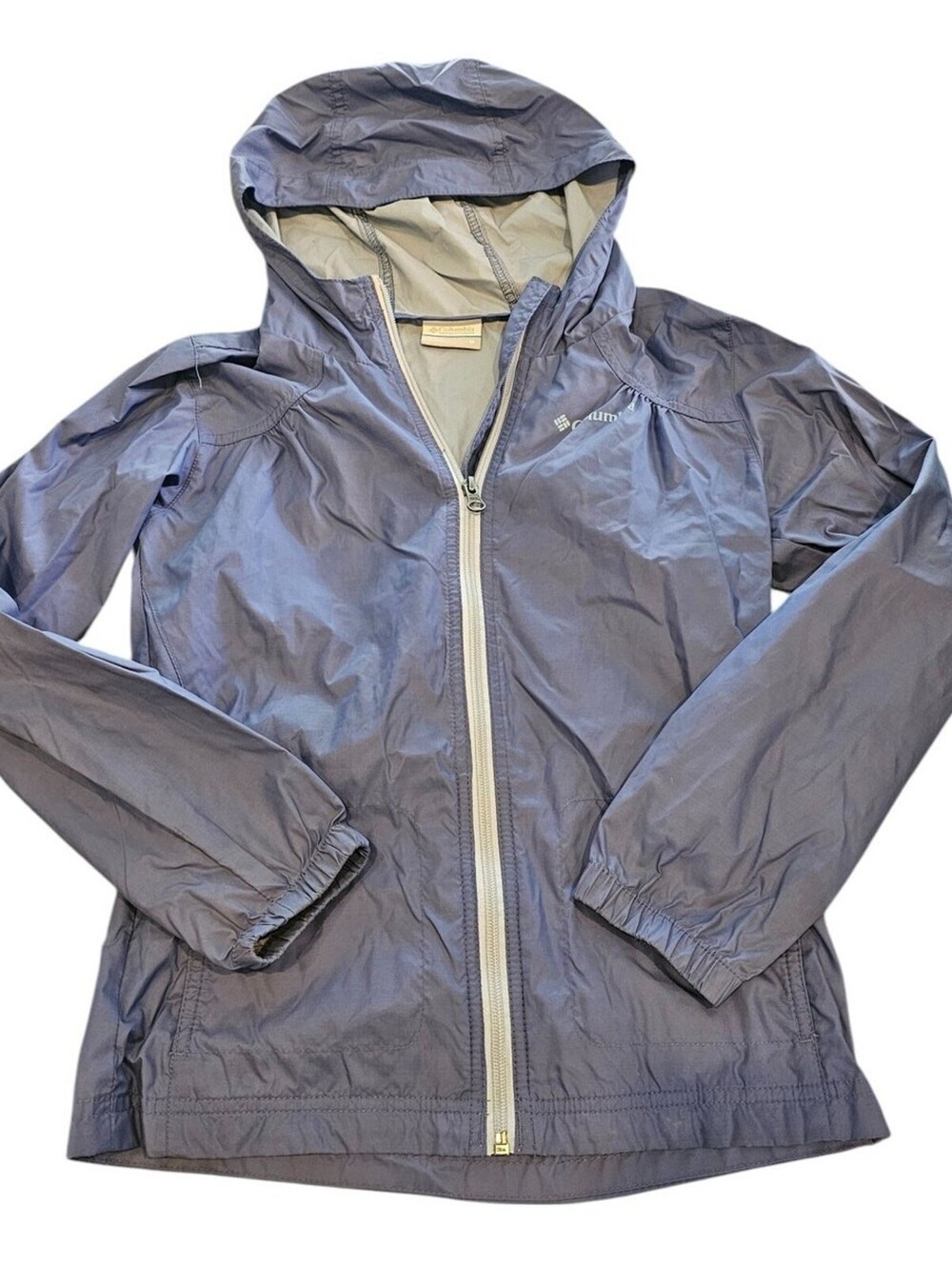 Columbia Sportswear Girls Sz M Zip Up Windbreaker Jacket Light Purple